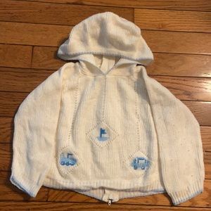 Vintage Baby Sweater with fully rear Zip Hood 0-6